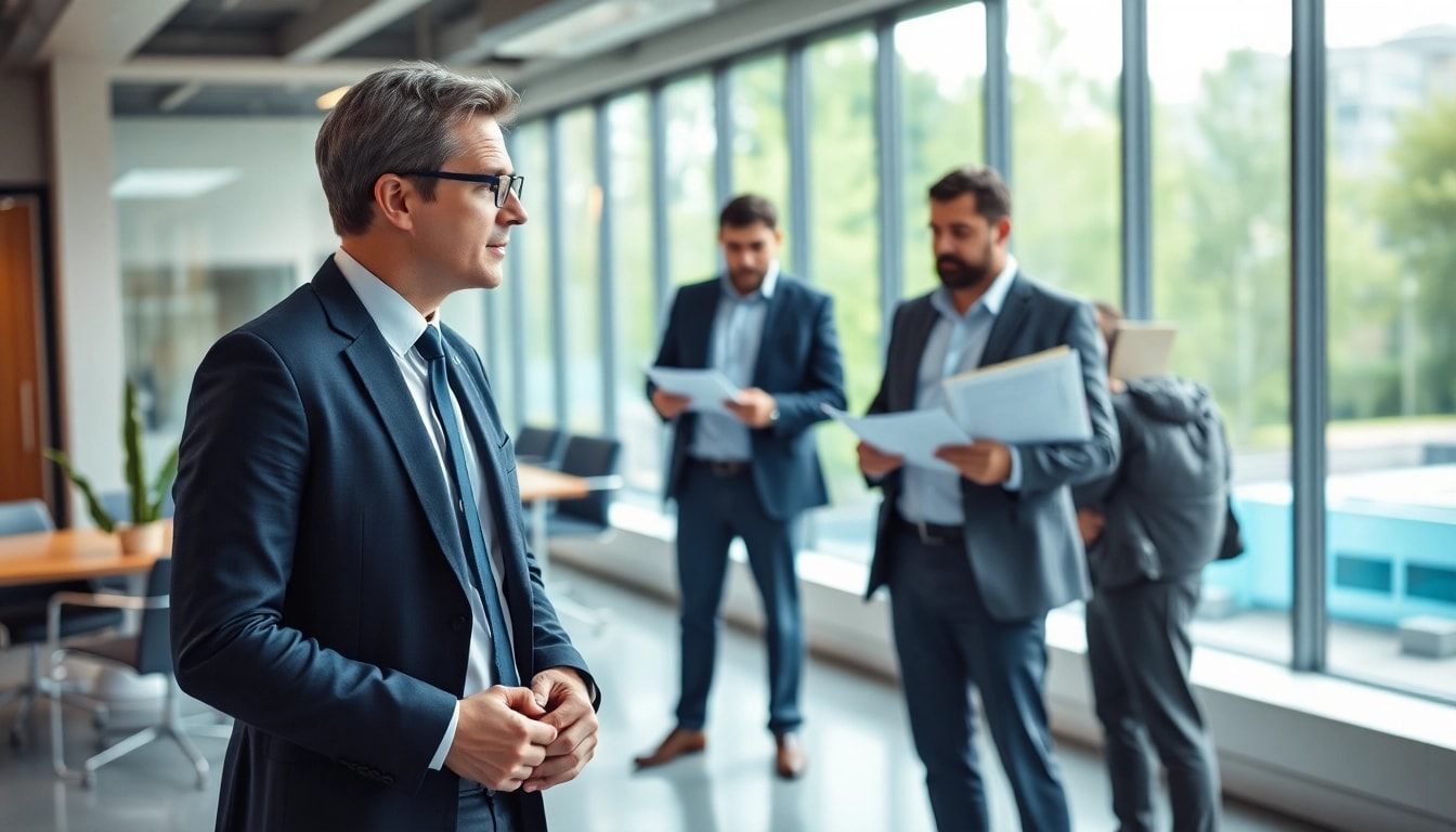 Headhunter Ingenieure in einem modernen Büro beim Gespräch über Karrieremöglichkeiten.