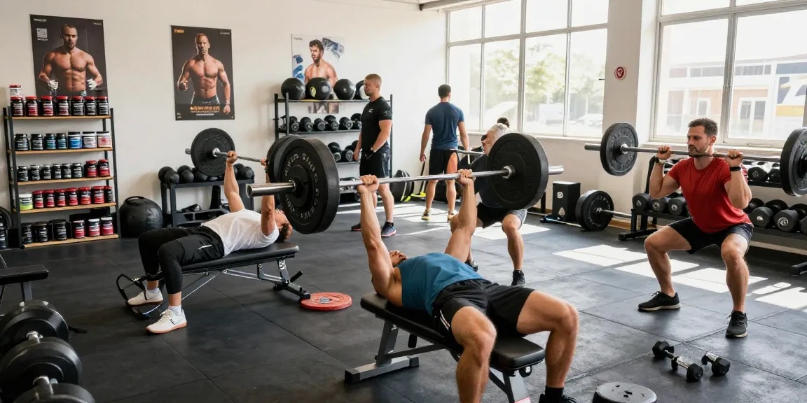 Aktive Fitness-Enthusiasten im Selliza Shop für hochwertige Trainingsprodukte.