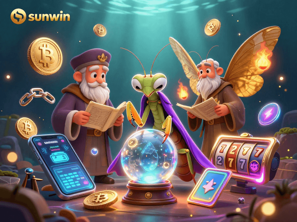 Experience the magic of sunwin with a mystical fortune teller and engaging casino elements.