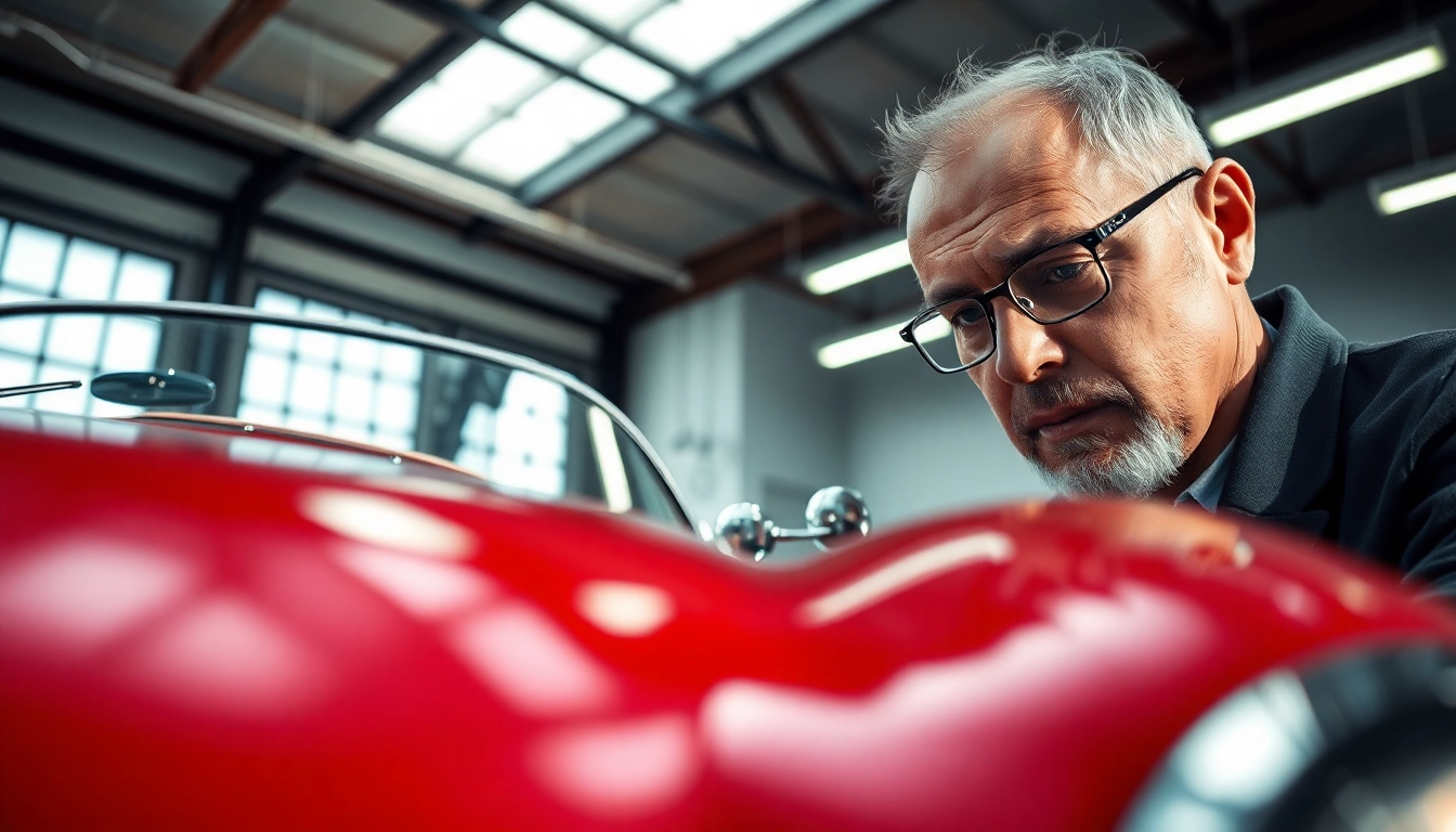 Oldtimer Gutachten in detail during a professional car inspection.
