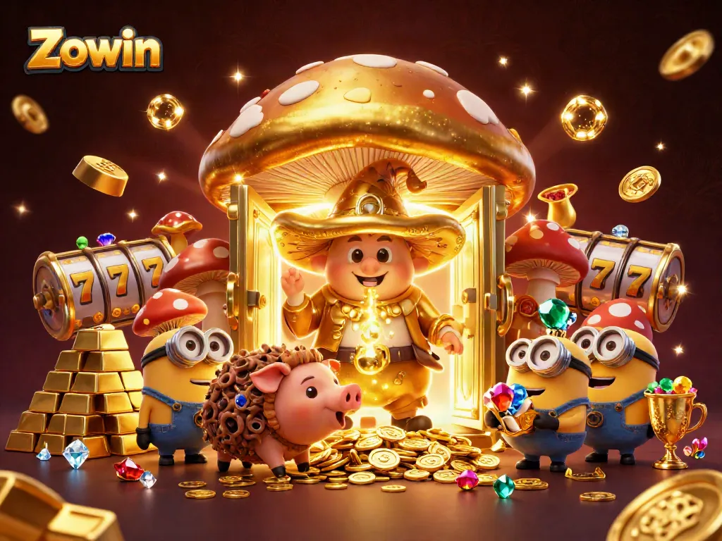 Zowin players enjoy unique games and treasures in a dazzling golden casino world.