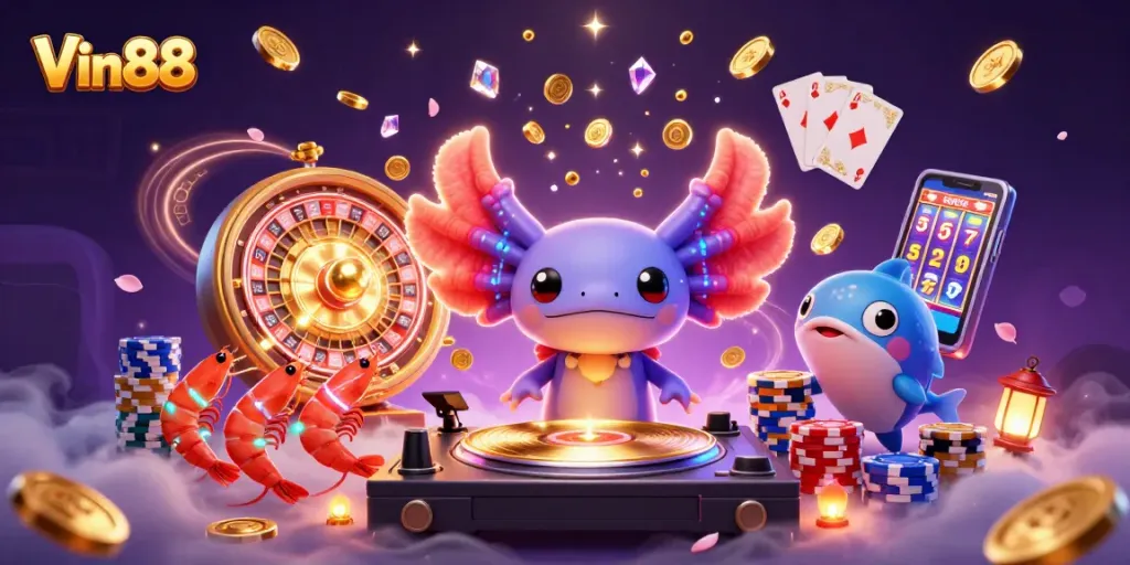 Spin lucky slots and enjoy vibrant Vin88 gaming scenes in dynamic underwater worlds.