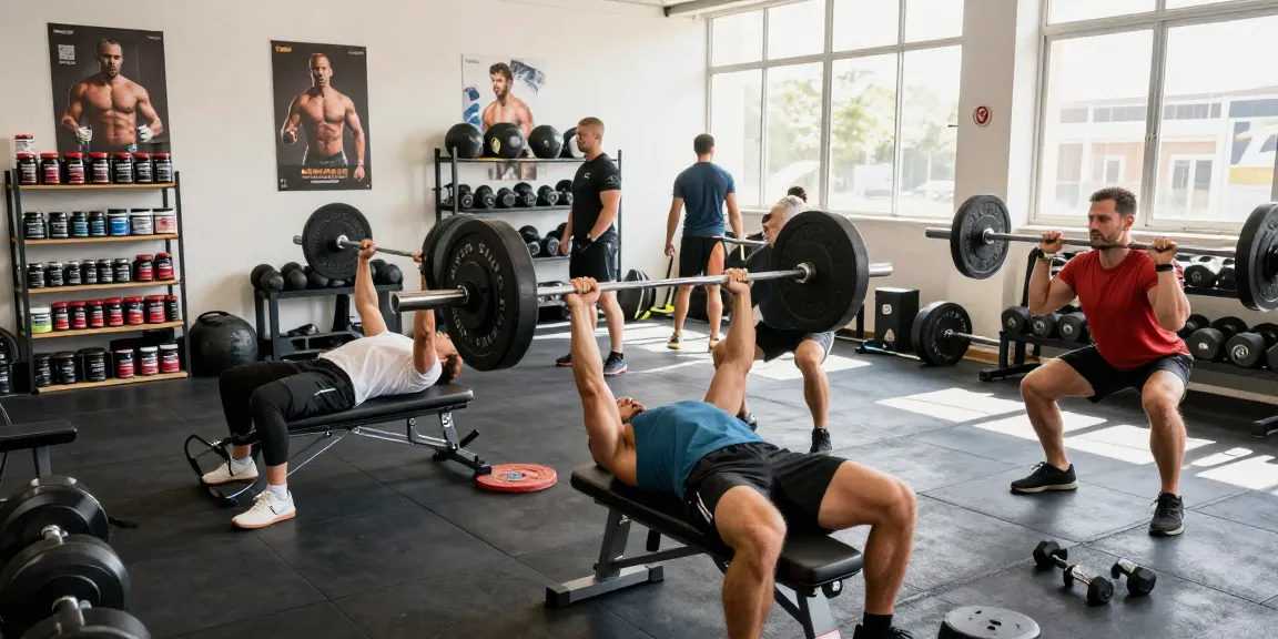 Aktive Fitness-Enthusiasten im Selliza Shop für hochwertige Trainingsprodukte.