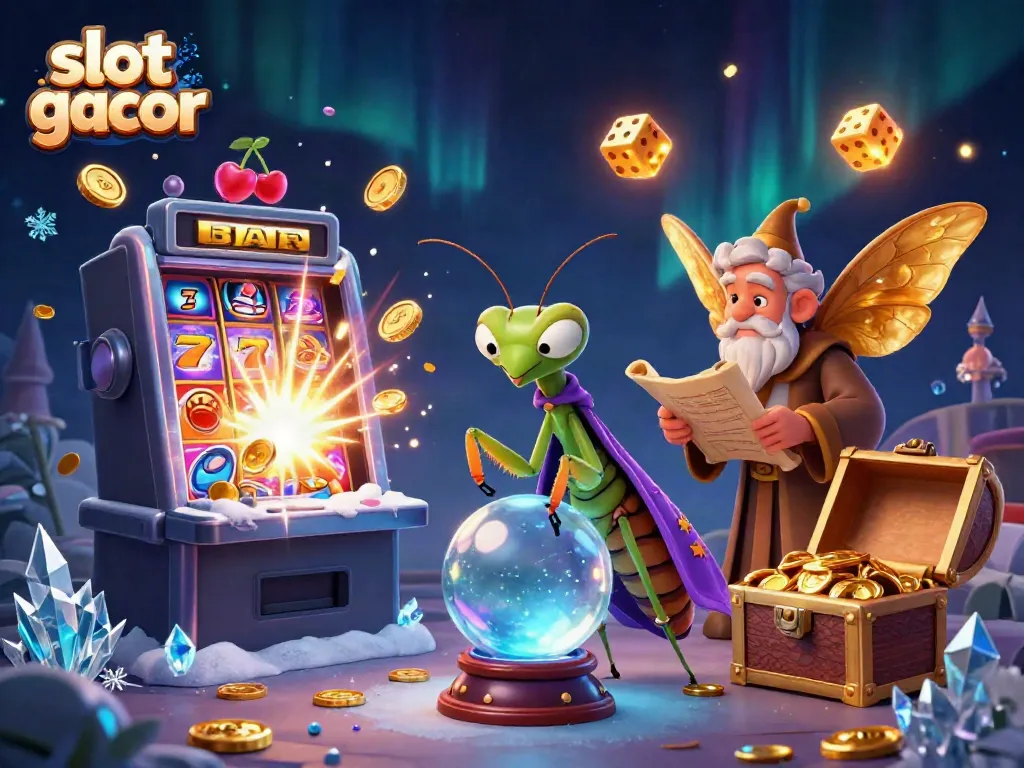 Experience the magic of slot gacor jackpots in a vibrant, dynamic casino scene.