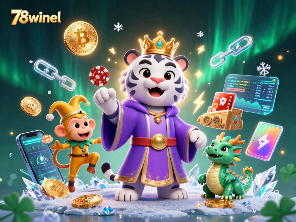 Experience the vibrant world of 78winel with an elegant tiger and playful monkey, showcasing thrilling gambling action.