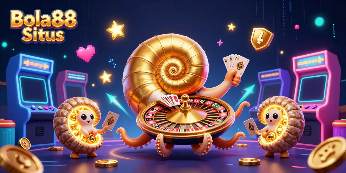 Engage with thrilling games at Bola88 Situs featuring a vibrant 3D nautilus roulette and glowing game elements.