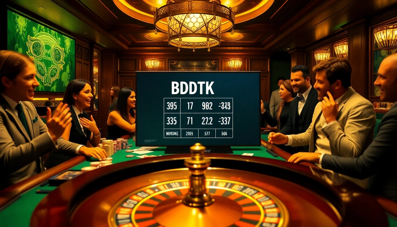 Players engaging at a high-stakes table with BDTK1 statistics enhancing the excitement.