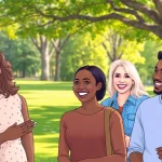 Promote mental health awareness through supportive interaction in nature.