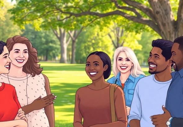 Promote mental health awareness through supportive interaction in nature.